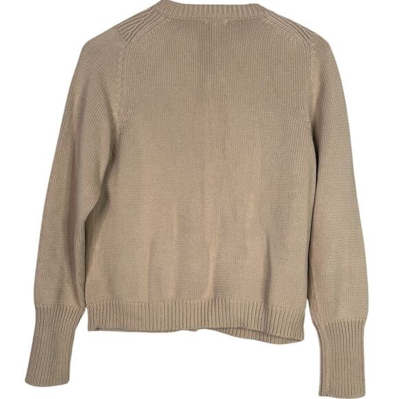 J.Crew Studded Detailing Long Sleeve Cardigan Casual Sweater Pockets L Tan Beige - Picture 5 of 15